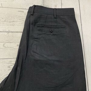 Zanella Todd Men's W36 x L30 Dark Grey Wool Flat Front Cuffed Dress Pants